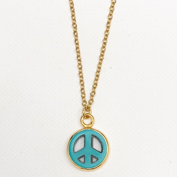 Jewelry - Peace symbol Necklace (turquoise)